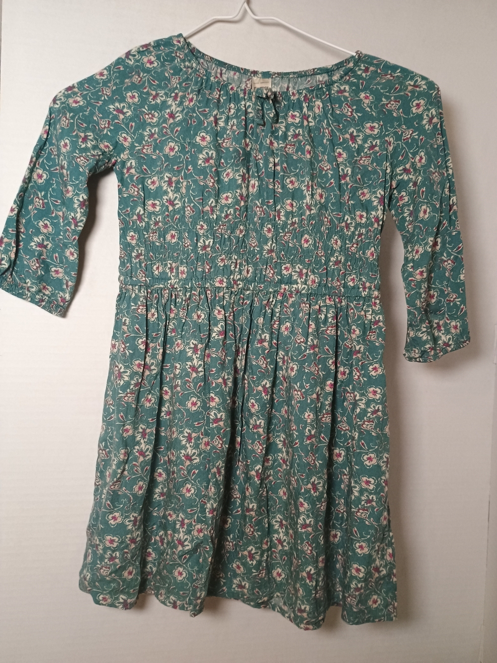 OshKosh B'gosh Floral Long Sleeve Dress Green & Pink Girls 6/6X